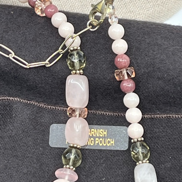 Vintage Ali-Khan Adjustable Gemstone Necklace with Sterling Silver Chain, 16-18" - Picture 8 of 16